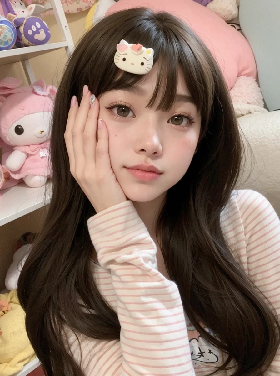 A close-up of a person holding a cell phone in his hand, Parque Roseanne de Blackpink, ulzzang, con pelo largo blanco, 8k selfie photograph, Retrato de Jossi de Blackpink, Lalisa Manobal, iPhone selfie, con el pelo largo y blanco, Jossi de Blackpink, Heonhwa Choe, Lalisa Manoban de Blackpink