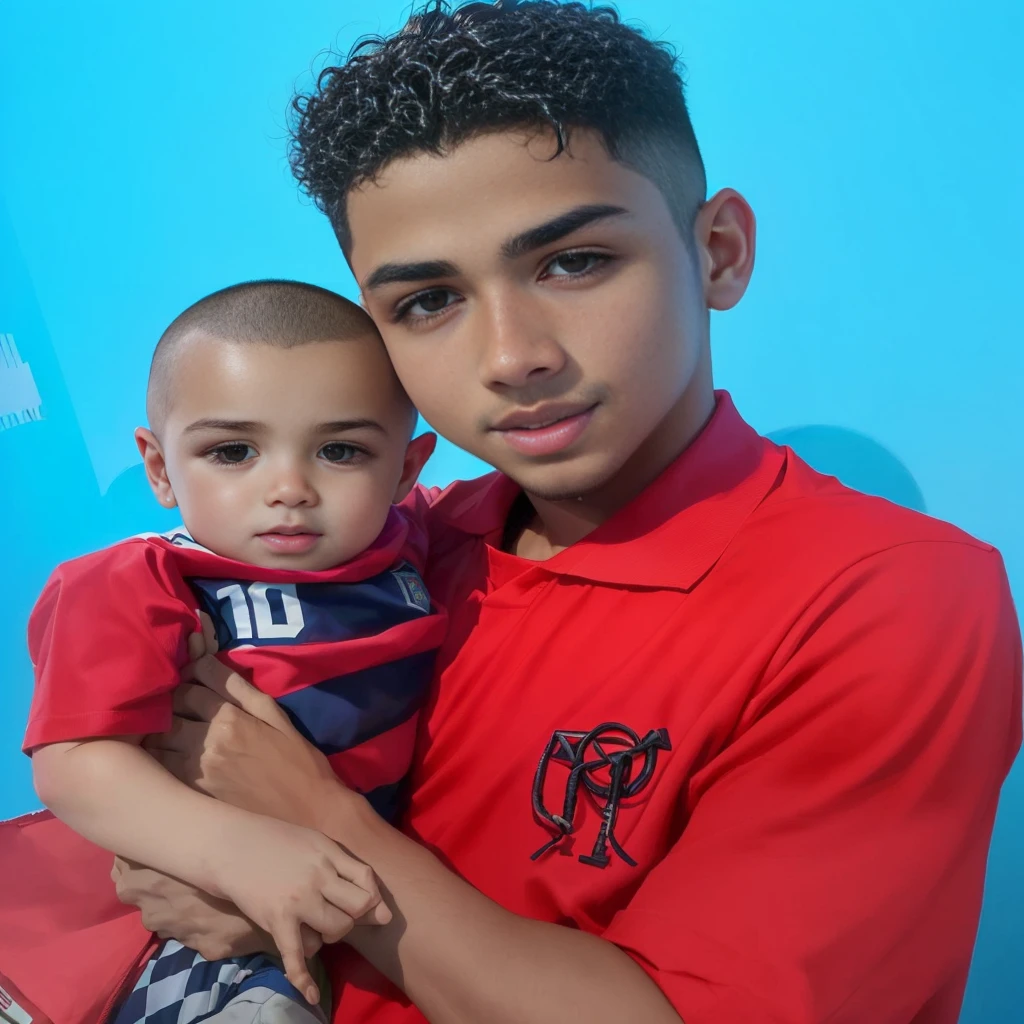 There is a boy holding a baby in his arms, Riyad Cassim, Phenomenon Ronaldo Nazário, José Miguel Roman France, with a , caio santos, mohamed reda, ronaldo luis nazario da lima, bowater charlie e brom gerald, Matthew 9 5, 1614572159