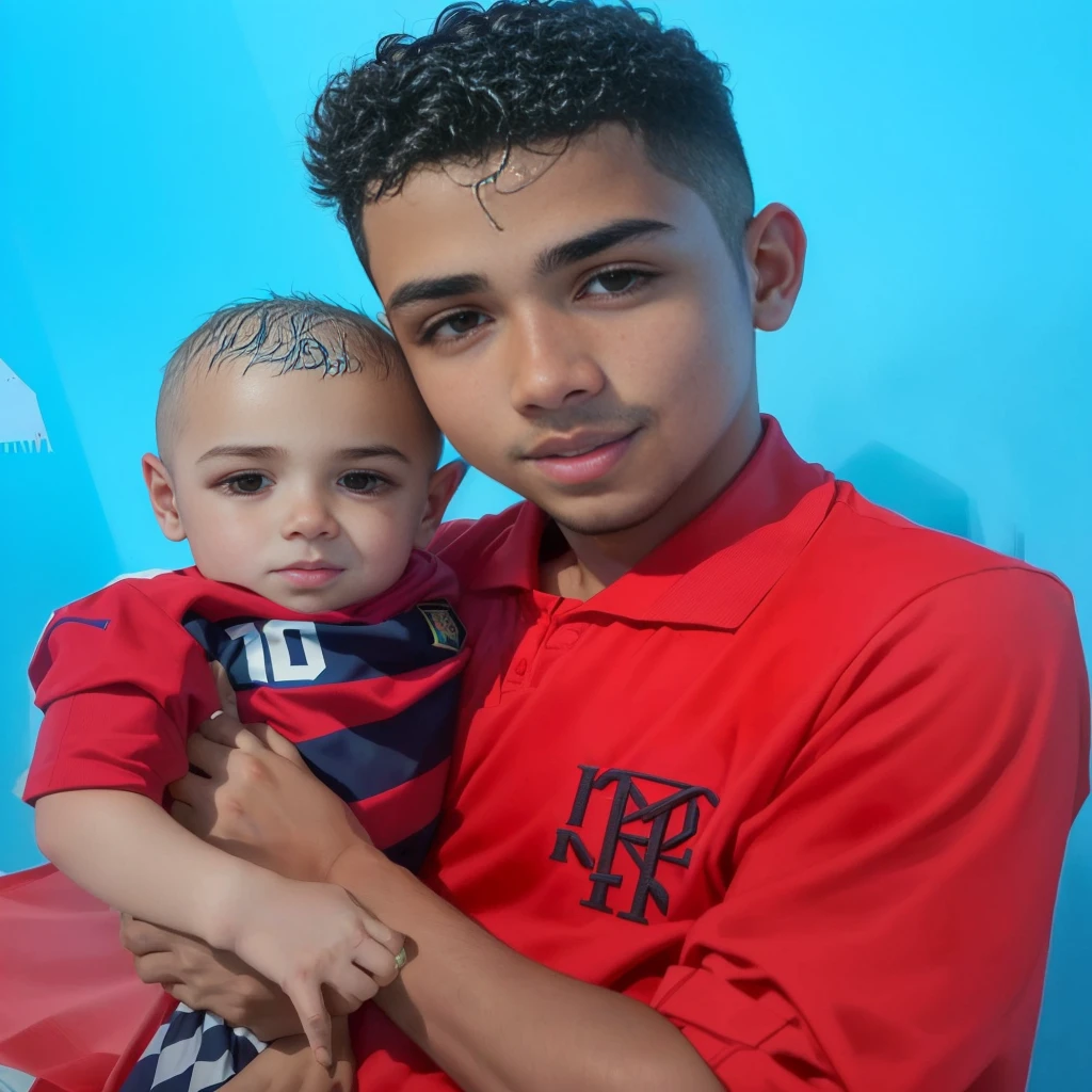 There is a boy holding a baby in his arms, Riyad Cassim, Phenomenon Ronaldo Nazário, José Miguel Roman France, with a , caio santos, mohamed reda, ronaldo luis nazario da lima, bowater charlie e brom gerald, Matthew 9 5, 1614572159