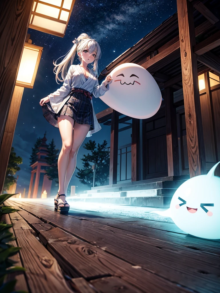 Highest quality,Highest Resolution,Cemetery at night,Ghost Girl,Japan,Ghost,