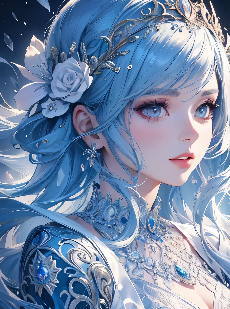 a beautiful girl, extremely detailed, highly detailed, intricate fractal art, 1girl, beautiful detailed eyes, beautiful detailed lips, extremely detailed eyes and face, long eyelashes, Elegant Pose, cinematic lighting, Volumetric fog, dramatic colors, vibrant and vivid, photorealistic, 8K, best quality, masterpiece, official artwork, beautiful and aesthetic,Half-length portrait