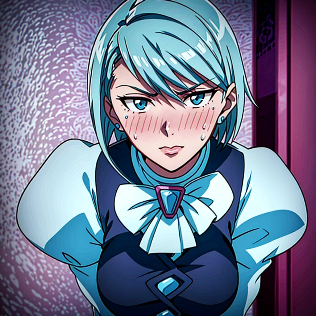 franziska von karma, blushing, hd, full quality, deepthroat, cum in face, penis