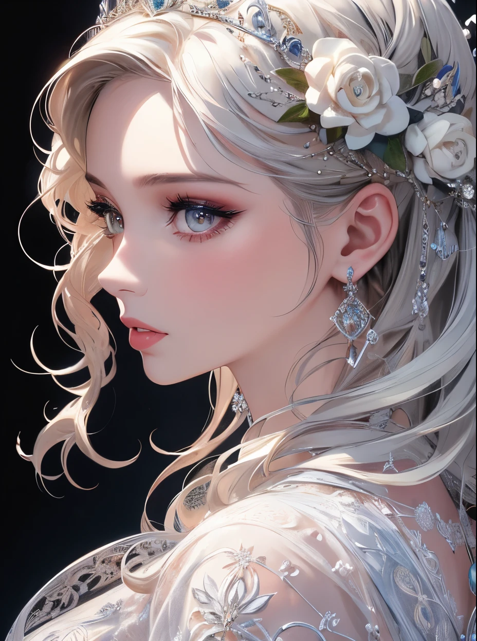 a beautiful girl, extremely detailed, highly detailed, intricate fractal art, 1girl, beautiful detailed eyes, beautiful detailed lips, extremely detailed eyes and face, long eyelashes, Elegant Pose, cinematic lighting, Volumetric fog, dramatic colors, vibrant and vivid, photorealistic, 8K, best quality, masterpiece, official artwork, beautiful and aesthetic，Half-length portrait