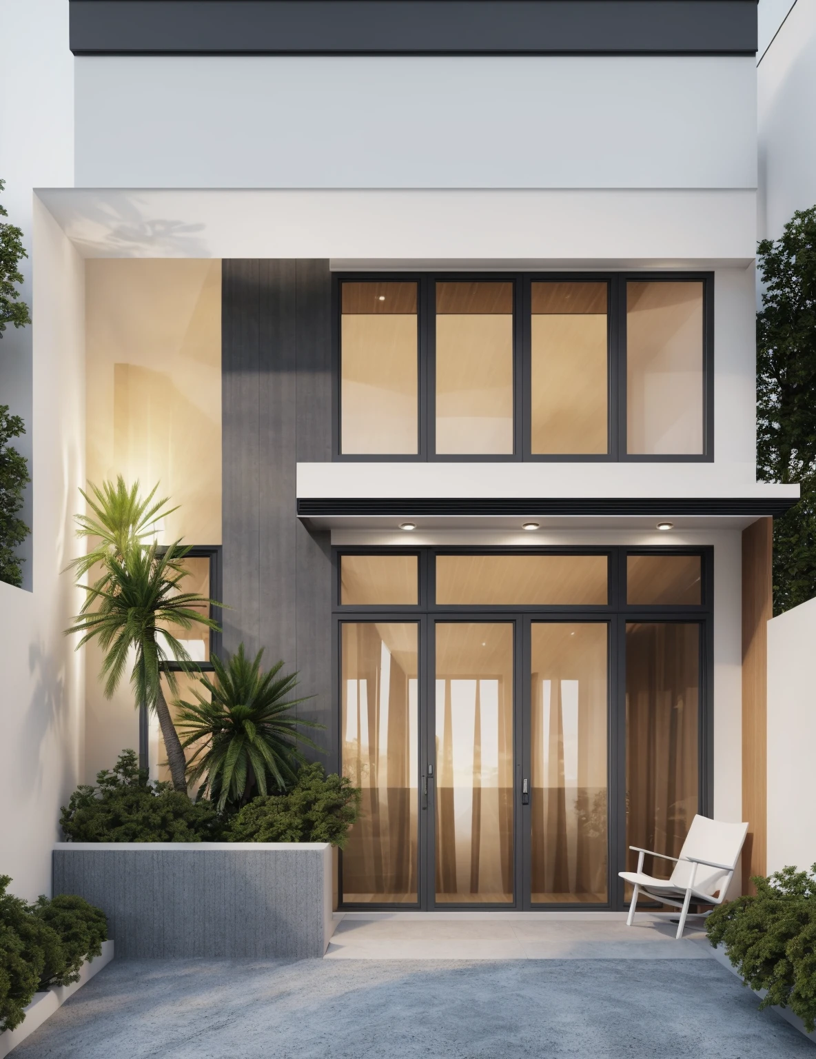 ((1 morden house like egg format)), main material by ((white wall)), 1large yard, 1 road runs in front of the house, (((VERTICAL WALLs was covered by white color))), (RAW photo, real, best quality, masterpiece:1.2), look morden minimalist, 1 road in front of the house, dynamic lighting:1.3, (hyper realistic, photo-realistic:1.2), high quality, (dark lighting:1.2), perfect lighting, archdaily, no human
