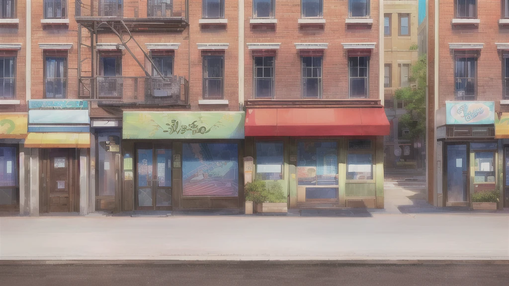 there are many stores on the side of the street with a red awning, anime background art, anime style cityscape, background art, zootopia concept art, anime scenery concept art, storefronts, urban concept art, street background, freddy mamani silvestre facade, painted in anime painter studio, hd anime cityscape, realistic establishing shot, in zootopia city