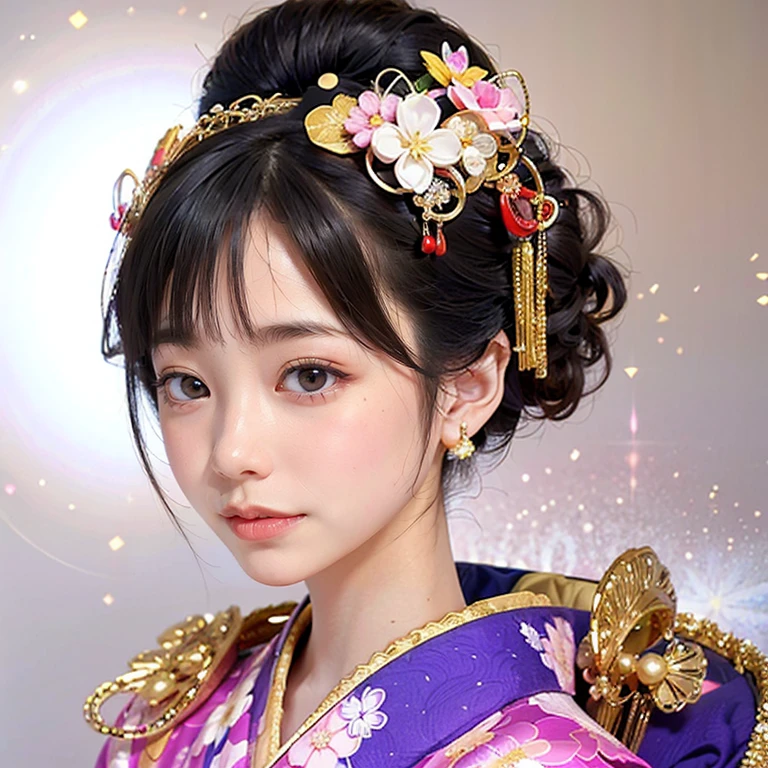 (PUNIPUNI clavicle KIMONO offshoulder KANZASHI FlowerHairpins Topknot TwinBun Oiran-Hair)High-level, 8K Masterpiece TopQuality, Ultra-detailed CG, Absurd detailed wallpaper, PerfectLighting, Extremely detailed (((Personifying " OIRAN " as a KAWAII Girl))), Characteristic Items, aesthetic LifeLike Rendering, MysticSight, Haze Tyndall Scattering, (Studio GRAY Background with (Oodles Dazzling Iridescent Particles (BokeH))), (((Assfocus)) RoundlyButt) ThighGap, (Exposed:0.44) 🔞 BREAK (Acutance:0.8), (NOGIZAKA FaceVariations) Extremely Detailed very KAWAII FaceVariations, Childish CaptivatingGaze ElaboratePupils Detailed Eyes with (SparklingHighlights:1.28), (Voluminous LongEyelashes:0.88)、Glossy RedLips with beautiful details, CoquettishTongue, PUNIPUNI RosyCheeks, Radiant PearlSkin with Transparency, Glowing DowneyHair . { (Dynamic LifeLike expressions:1.4) | (:d) }, (large eyes:-1) .
