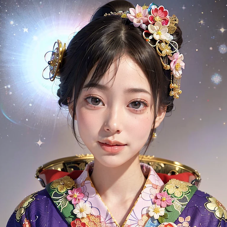 (PUNIPUNI clavicle KIMONO offshoulder KANZASHI FlowerHairpins Topknot TwinBun Oiran-Hair)High-level, 8K Masterpiece TopQuality, Ultra-detailed CG, Absurd detailed wallpaper, PerfectLighting, Extremely detailed (((Personifying " OIRAN " as a KAWAII Girl))), Characteristic Items, aesthetic LifeLike Rendering, MysticSight, Haze Tyndall Scattering, (Studio GRAY Background with (Oodles Dazzling Iridescent Particles (BokeH))), (((Assfocus)) RoundlyButt) ThighGap, (Exposed:0.44) 🔞 BREAK (Acutance:0.8), (NOGIZAKA FaceVariations) Extremely Detailed very KAWAII FaceVariations, Childish CaptivatingGaze ElaboratePupils Detailed Eyes with (SparklingHighlights:1.28), (Voluminous LongEyelashes:0.88)、Glossy RedLips with beautiful details, CoquettishTongue, PUNIPUNI RosyCheeks, Radiant PearlSkin with Transparency, Glowing DowneyHair . { (Dynamic LifeLike expressions:1.4) | (:d) }, (large eyes:-1) .