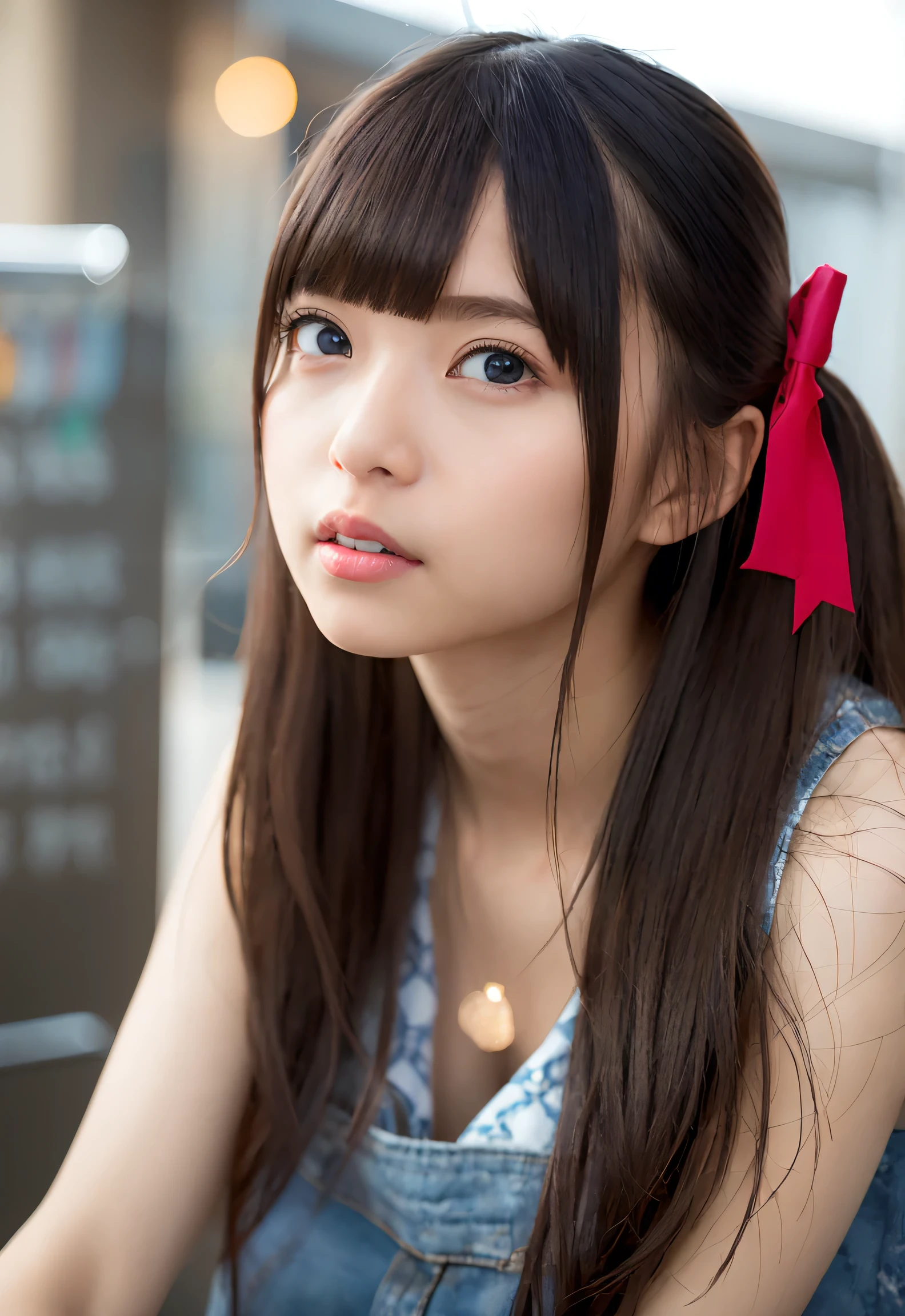 (4K, Highest quality, High resolution:1.1), (Realistic, photo-Realistic:1), a Flat Chest cute girl, 明日香, (cute:1.8), Cute kids, alone, (Flat Chest:1.2), Detailed black eyes, Innocent eyes, Red , Random clothes,
masterpiece, Beautiful lighting,Cinema Lighting,Film Grain,jewelry, Heart Necklace, Earrings, bangs, Cherry Lip, hair ribbon, ribbon, bow, hair bow, Twin tails, View your viewers, Long Hair, Upper Body, Part your lips, Upper teeth, (Smiling Eyes:0.6),
Depth of written boundary, Blurred Background, Eye focus, bokeh, 85mm lens, debt/1.4 , Professional Lighting, Photon Mapping, Radio City, Physically Based Rendering,High detail, masterpiece,