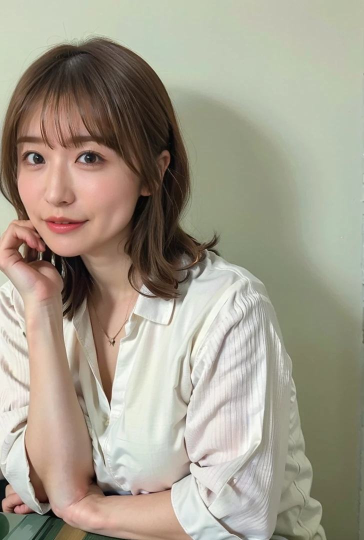 ((Are standing、Medium Short Hair、服の上からでもわかるBig Breasts、Both hands are in front of the navel、A photo showing pants through a short polo shirt、roll up one's shirt with one's hands、She is wearing a white polo shirt and luxurious white panties.、:1.4))、In the living room、Cream hair color、Her huge breasts are obvious even through her clothes....、Small earrings、Light brown hair color、:1.4))、Shiny Hair、Light beige hair color、Background Blur、Light brown hair、{{Cowgirl Shot}}、((Close-up shot from the waist up、Big Breasts:1.4))、Big Breasts、にっこりsmile、服からでも分かるBig Breasts、Cowboy Shot、素敵なsmile、((Revealing clothing))、Full body photo、ring、Tuck your hair behind one ear、Silver Necklace、smile、Caustics、Highly detailed photos、Big Breasts、Super no makeup、(8K、RAW Photos、Highest quality、masterpiece:1.2)、(Realistic、Realistic)、1 Girl、((Big Breastsショートヘア、Looking into the camera:1.4))、Hair blowing in the wind