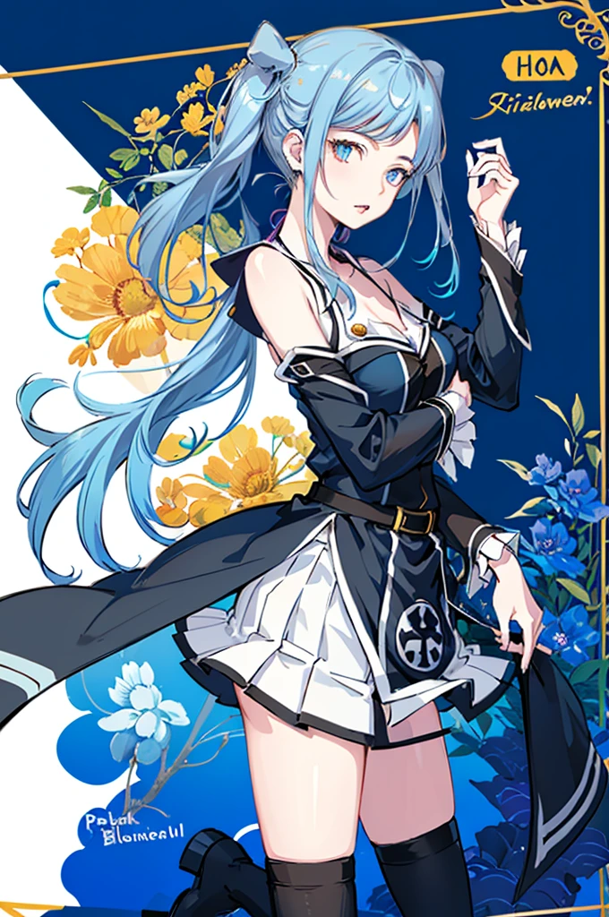 1girl,  solo, outdoors, long hair, holy place, Original,(Illustration:1.1),(Best Quality),(masutepiece:1.1),(the Extremely Detailed CG Unity 8K Wallpapers:1.1), (Colorful:0.9),(mid-shot:0.95),(extremely detailed beautiful face),(Solo:1.2), (girl),(((Lori))), (Detailed beautiful eyes:1.15), (Beautiful face:1.15), (Glowing blue eyes:1.25////),(((sky blue Long Hair))),(two side up),(+perfect hand+:1.21),(Draw illustration of Japan priestess costume),(slender),(White pleated skirt),(Gothic),((black thighhighs)),(frilld),(Beautiful Slender Lolita Girl),hallowween,standing, girl,10 years old,  girl,foggy place,vampire,sky blue hair,((full body,whole body)),((black thighhighs)),((black thighhighs)),