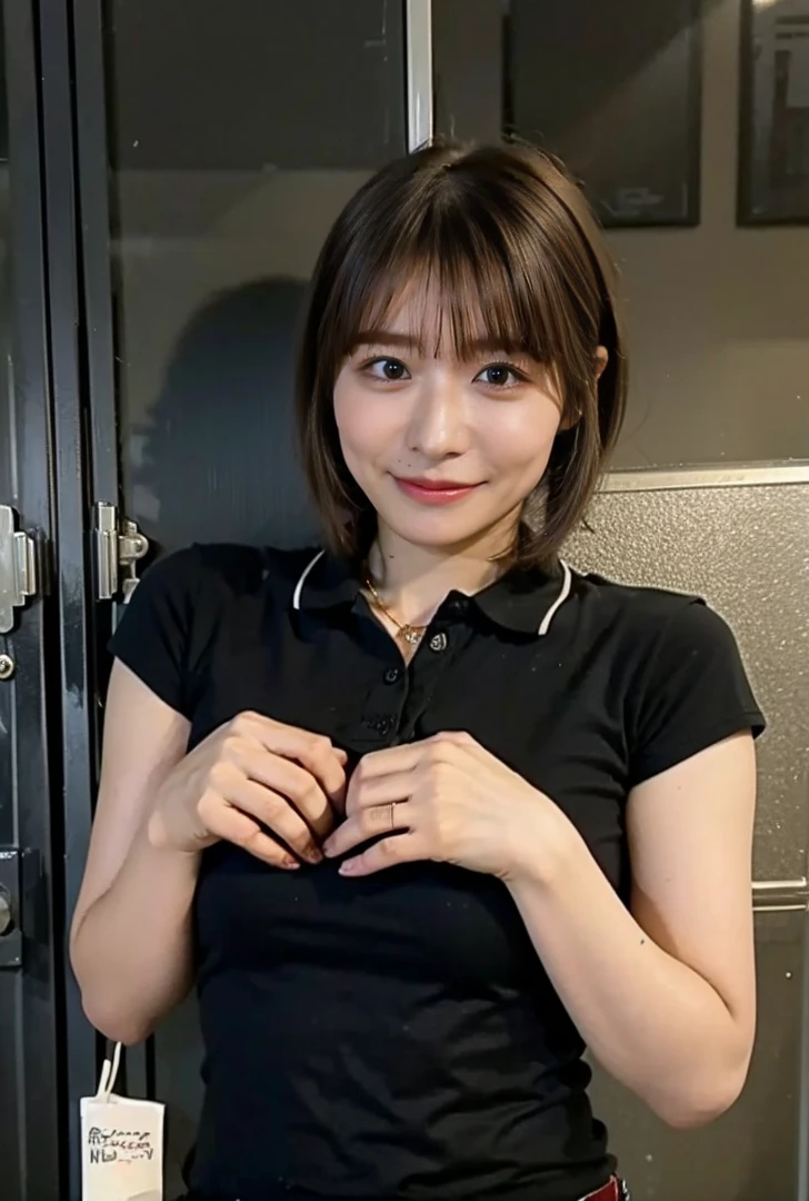 ((Are standing、Medium Short Hair、服の上からでもわかるBig Breasts、Both hands are in front of the navel、A photo showing pants through a short polo shirt、roll up one's shirt with one's hands、She is wearing a white polo shirt and luxurious white panties.、:1.4))、In the living room、Cream hair color、Her huge breasts are obvious even through her clothes....、Small earrings、Light brown hair color、:1.4))、Shiny Hair、Light beige hair color、Background Blur、Light brown hair、{{Cowgirl Shot}}、((Close-up shot from the waist up、Big Breasts:1.4))、Big Breasts、にっこりsmile、服からでも分かるBig Breasts、Cowboy Shot、素敵なsmile、((Revealing clothing))、Full body photo、ring、Tuck your hair behind one ear、Silver Necklace、smile、Caustics、Highly detailed photos、Big Breasts、Super no makeup、(8K、RAW Photos、Highest quality、masterpiece:1.2)、(Realistic、Realistic)、1 Girl、((Big Breastsショートヘア、Looking into the camera:1.4))、Hair blowing in the wind