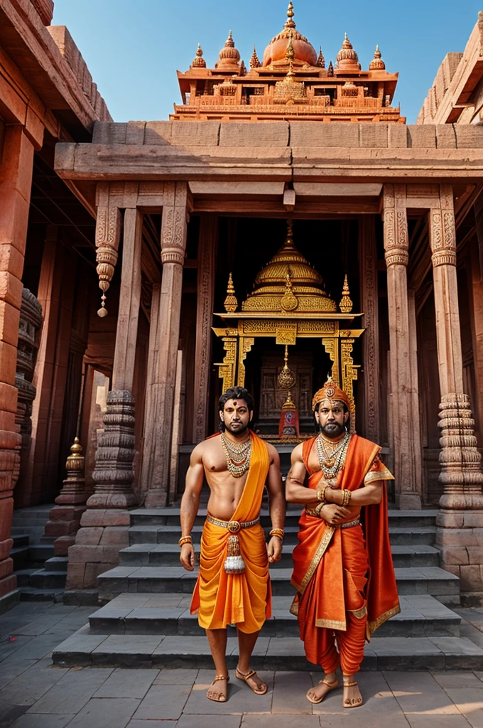 Beautiful Shree Ram temple
and Hanuman ji stand front of Ram temple
