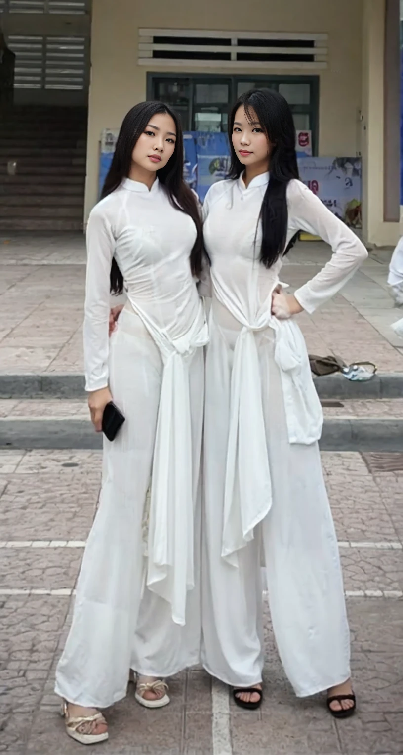 see-through clothing, clearly visible underwear and body inside, see-through panties, see-through bra, Tuyet Linh,