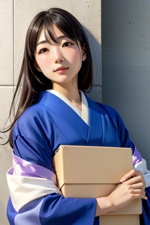 Japanese woman standing in front of a wall, Nao Kosaka, close up