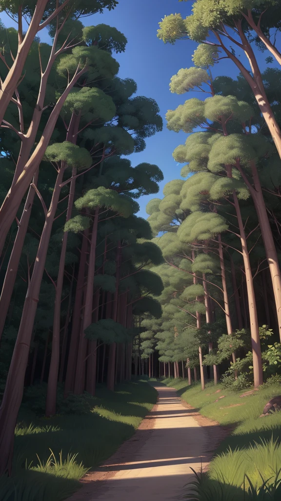 zoom in eucalyptus forest style digital illustration Cartoon