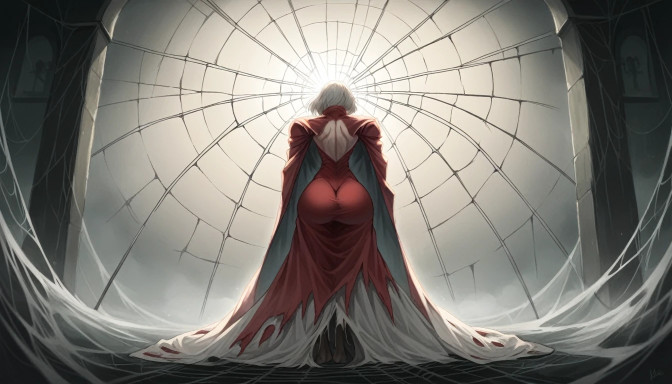 1female, by white, Red eyes, (Women,Royal Sister_shooting:1.2), ass focus, wide, Side locks,dangerous expressions,extreme panic,Close-up oF the Front oF the butt,AFter being violated ,scared,(terriFied:1.1) expression,Watching from behind,back view, atmospheric lighting, moody, darkness, In an old abandoned museum, Clear glass display case Full oF interesting items, dusty, after the apocalypse, Spider webs, masterFul, BeautiFul 8k wallpaper,camel hooves ,extremely detailed, intricate,a warm color palette,HalF naked chest,huge tit(d),Plethora of colors,bright sun,He wears a beautiful coat,She wears a red cheongsam inside.,torn clothes,a queen,BeautiFul young Women,big ass(F),raised buttocks