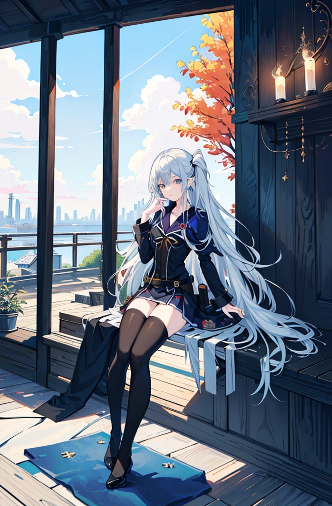 1girl,  solo, outdoors, long hair, holy place, Original,(Illustration:1.1),(Best Quality),(masutepiece:1.1),(the Extremely Detailed CG Unity 8K Wallpapers:1.1), (Colorful:0.9),(mid-shot:0.95),(extremely detailed beautiful face),(Solo:1.2), (girl),(((Lori))), (Detailed beautiful eyes:1.15), (Beautiful face:1.15), (Glowing blue eyes:1.25////),(((sky blue Long Hair))),(two side up),(+perfect hand+:1.21),(Draw illustration of Japan priestess costume),(slender),(White pleated skirt),(Gothic),((black thighhighs)),(frilld),(Beautiful Slender Lolita Girl),hallowween,standing, girl,,  girl,foggy place,vampire,sky blue hair,((full body,whole body)),((black thighhighs)),((black thighhighs)),((full body,whole body)),((full body,whole body)),((full body,whole body)),