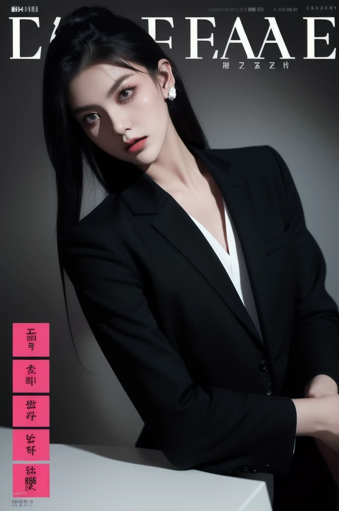((((dramatic))), (((gritty))), (((intense))) film poster featuring a young male as the central character. She stands confidently in the center of the poster, wearing a stylish and edgy outfit, with a determined expression on her face. The background is dark and gritty, with a sense of danger and intensity. The text is bold and attention-grabbing, with a catchy tagline that adds to the overall feeling of drama and excitement. The color palette is mainly dark with splashes of vibrant colors, giving the poster a dynamic and visually striking appearance,tachi-e (magazine:1.3), (cover-style:1.3), fashionable, vibrant, outfit, posing, front, colorful,
solo, looking at viewer, shirt,1boy, white shirt, male focus, necktie, collared shirt, pants, black pants, formal, suit, black necktie, watch, wristwatch, black suit, FH,full body,(long legs:1.2),Visual impact,A shot with tension,(upper body:1.0), sideways glance,cold attitude,
Ear stud,tattoo, A mature face