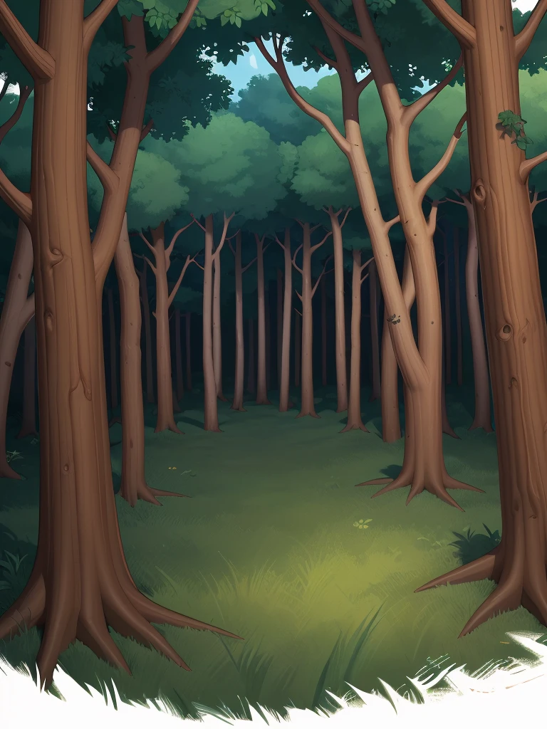 zoom in forest style digital illustration Cartoon backgroud closed forest 