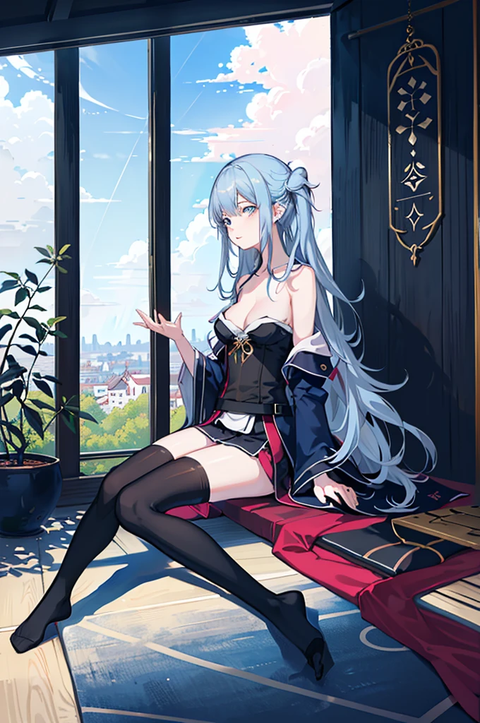 [（transparent background：1.5）：：5]，（（（tmasterpiece））），（（（best qualtiy））），（Very detailed））），illustratio，1girl，solo，mistic，vivd colour，shiny，Underwater transparent sealed hemispherical glass dome，white hair，red eyes，full bodyesbian，The barefoot，Long hair is calm and natural，Koi，under the water，domes，closeup cleavage，dynamic action，Lens perspective，（（（Box composition））），sit with legs crossed，Leaning against the bookshelf，Bigchest, shimanto, small breasts, slender legs, slender body 