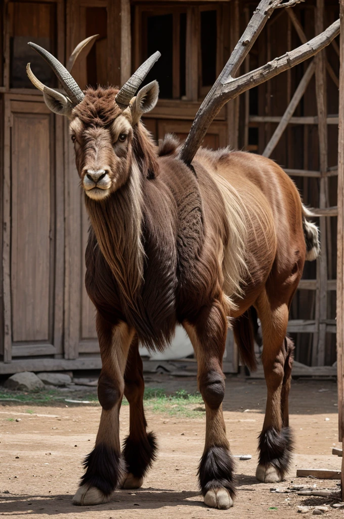 Pakistan National markhor image made with clothed and poor image through AI