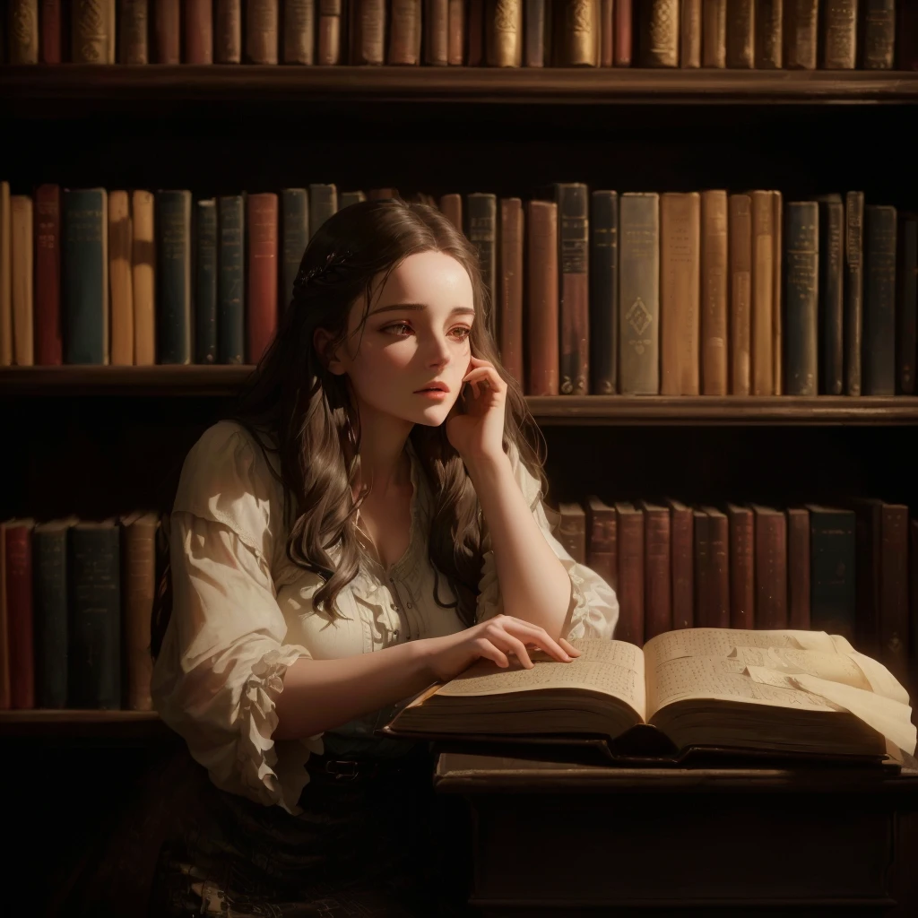 Describe the introduction to a dark fantasy story set in Dublin, centered on the life of Aisling O'Connor, an archivist who works in a centuries-old library. Aisling always felt out of place in the modern hustle and bustle of the city, finding solace only in the old stories she cataloged.

One cold autumn morning, as the icy wind blows and golden leaves dance through the streets, Aisling finds an unusual book in the library. Bound in leather and with an antique lock, the book exudes an aroma of aged parchment when opened. However, something more intriguing surrounds her – a distant, almost imperceptible sound, like a distant lament.

Aisling feels a strange connection with the book's content, which talks about Banshees, spirits from Celtic mythology whose cries portend death. The words seem to have an energy of their own, resonating deep within her.

As Aisling leaves the library at night, she notices that the wailing has become clearer, emanating from the shadows in the streets. With her heart racing, she comes across a shadowy figure who calls her by name and reveals that she is the last of her lineage, the Heir of Shadows, destined to carry on the legacy of the Banshees.

This revelation plunges Aisling into a hidden world of mystery and danger, where she must confront her family's past and forces that wish to extinguish her power. She discovers that the key to the future is often hidden in the shadows of the past