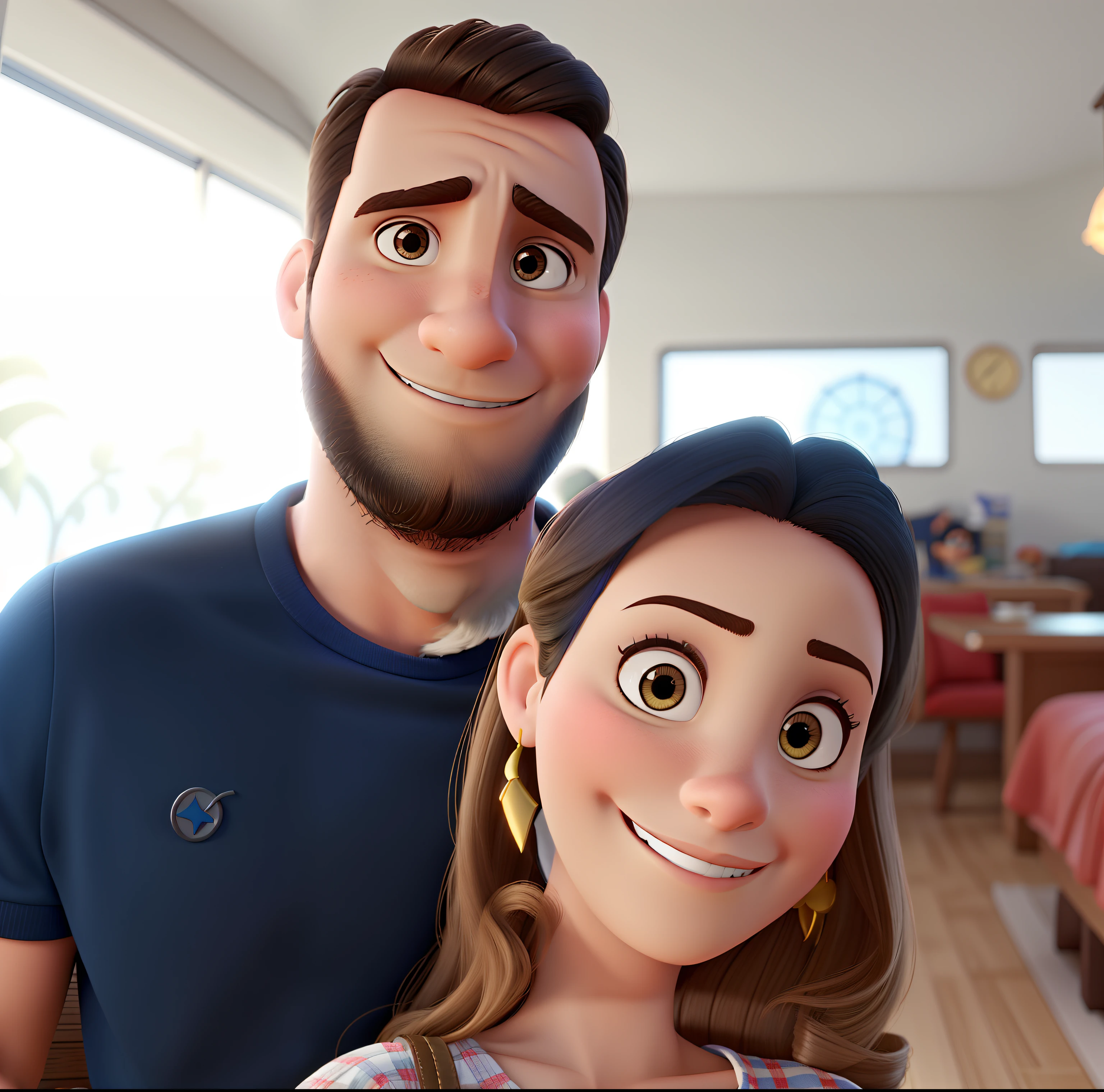 Woman and man disney pixar style. ,high quality,Best Quality