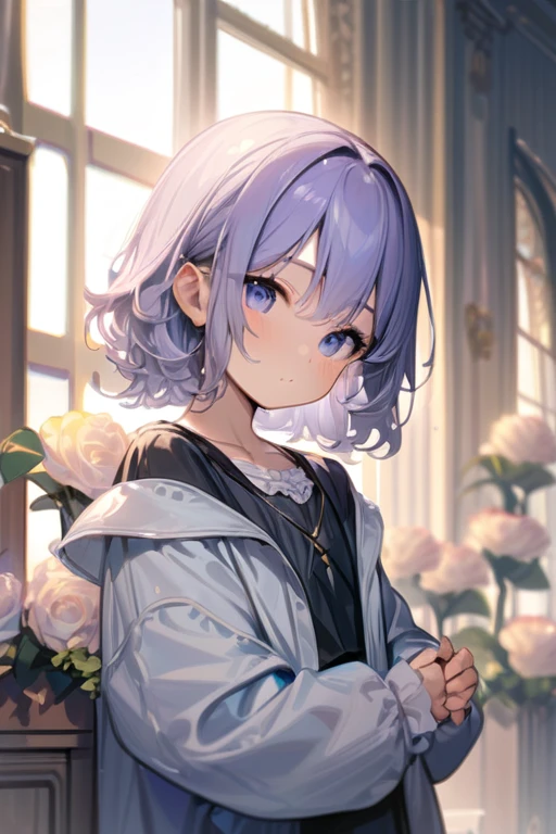 ((Best quality)), ((masterpiece)), (detailed), young girl, lilac