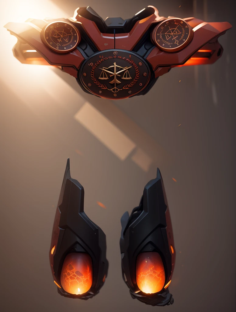 The color changes to red and amber,Some red and amber(Ensure its layering and armor texture,Red as main color,Add some gold for decoration)