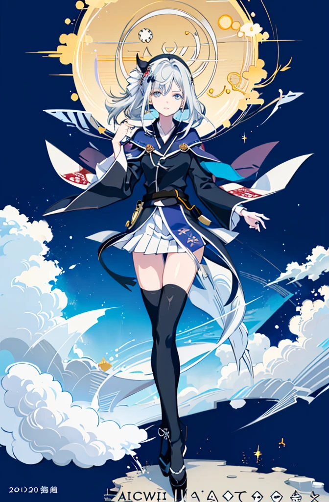 1girl,  solo, outdoors, long hair, holy place, Original,(Illustration:1.1),(Best Quality),(masutepiece:1.1),(the Extremely Detailed CG Unity 8K Wallpapers:1.1), (Colorful:0.9),(mid-shot:0.95),(extremely detailed beautiful face),(Solo:1.2), (girl),(((Lori))), (Detailed beautiful eyes:1.15), (Beautiful face:1.15), (Glowing blue eyes:1.25////),(((sky blue Long Hair))),(two side up),(+perfect hand+:1.21),(Draw illustration of Japan priestess costume),(slender),(White pleated skirt),(Gothic),((black thighhighs)),(frilld),(Beautiful Slender Lolita Girl),hallowween,standing, girl,10 years old,  girl,foggy place,vampire,sky blue hair,((full body,whole body)),((black thighhighs)),((black thighhighs)),((white japan priestess costume)),((white japan priestess costume)),((white japan priestess costume)),white clothes,