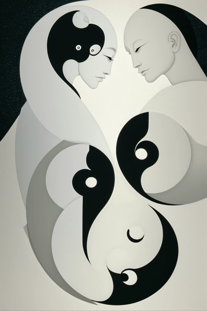 yin yang as humans. yin as the girl and yang the man. 