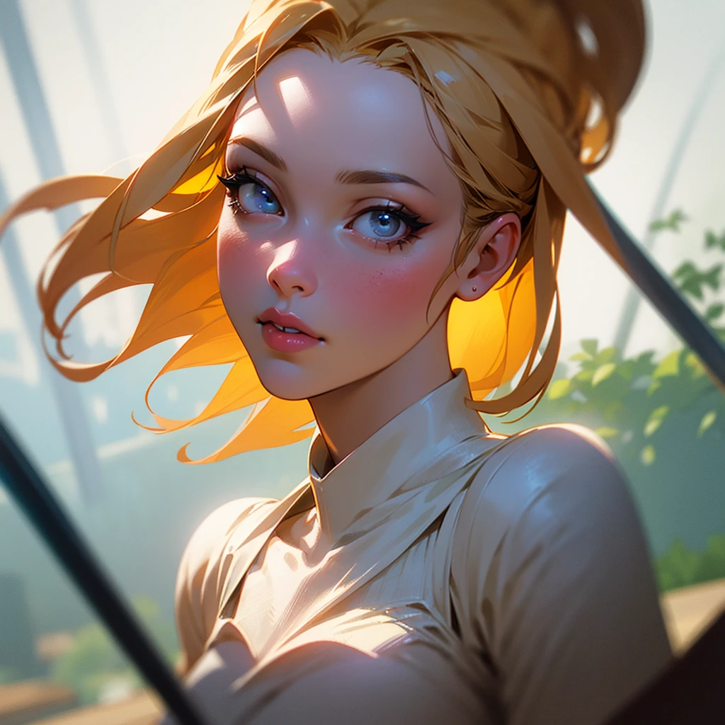 photorealistic detailed digital art of a girl in a garden, beautiful detailed eyes, beautiful detailed lips, extremely detailed eyes and face, long eyelashes, intricate details, best quality, 8k, ultra-detailed, photorealistic, photo-realistic, realistic, masterpiece, studio lighting, physically-based rendering, extreme detail description, professional, vivid colors, bokeh, portraits, fantasy, depth of field, strong light, high contrast, dynamic pose, dutch angle, equirectangular 360, gamer punk, bloom light, depth of field 270mm, whimsical dresses, glamorous accessories, luxury clothes, geometric patterns, uptrend