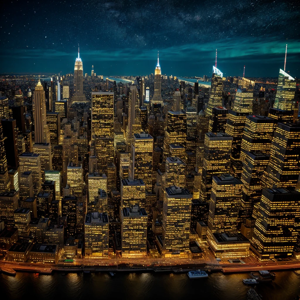 Draw me a big city late at night
