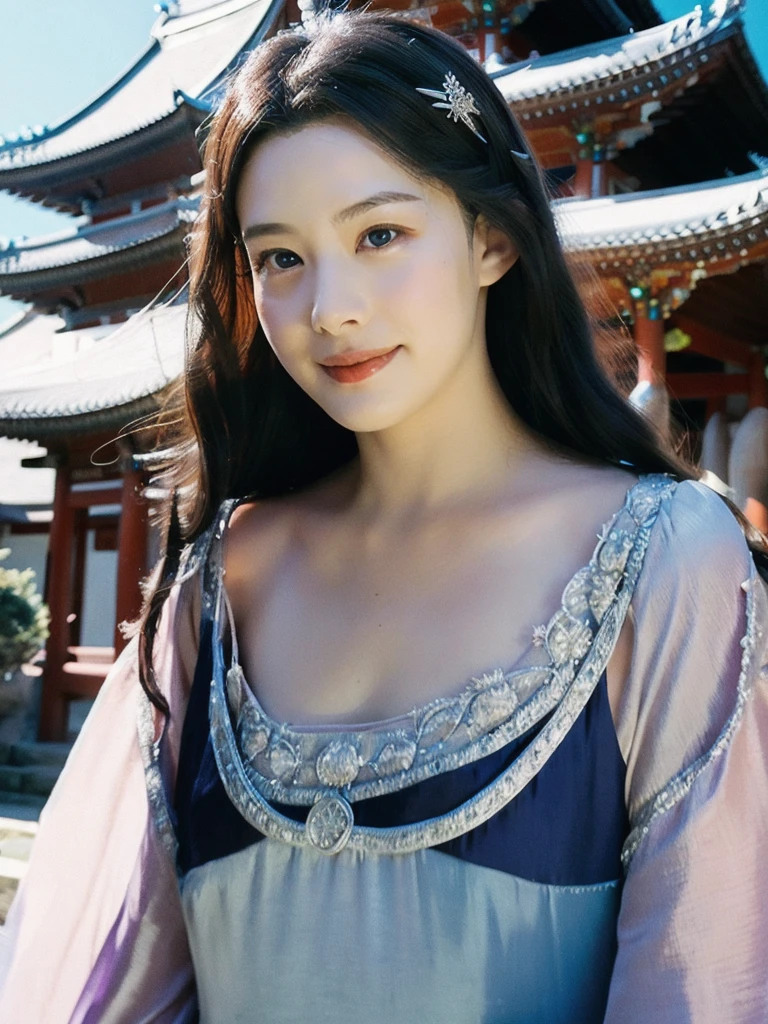 (masterpiece, best quality:1.2), (8k uhd, 16k, 32k, ultra high res), (photorealistic:1.37), (RAW photo), ultimate-realistic, ultimate-realistic details, ultimate-realistic texture, ultimate-intricate details, ultimate-realistic lighting, ultimate-realistic shadow, a cute smile japanese princess, age 21 years old, wearing a peacock feathery haute couture feather dress, soft pink and blue colors, dress made of feathers, symmetry, in a peacock temple, luminism, black eye, cinematic, Isometric, awesome full color, insanely detailed, film grain, Hasselblad X2D 100C + XCD 2,5/25V, F/1.8, (cinematic still:1.2), bokeh, professional, 4k, highly detailed, perfect fingers ,Extremely Realistic, UHD, arwen,