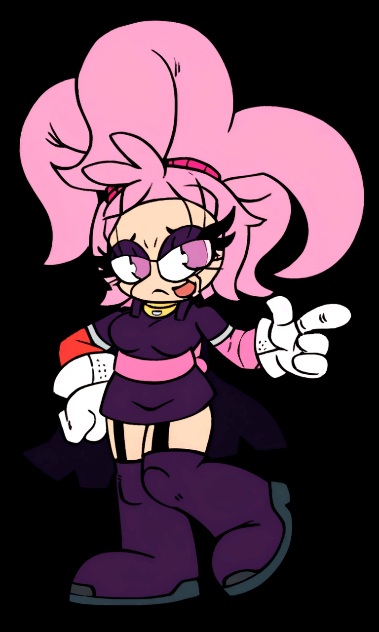 a cartoon girl with pink hair and a purple cape, chica saiyajin, pink iconic character, cel - shading art style, with pink hair, inspired by Akira Toriyama, inspired by INO, yaoi kasuma, squid girl female pink humanoid, I will also make fanart., in the art style of 80s anime, inspired by master Kanbun