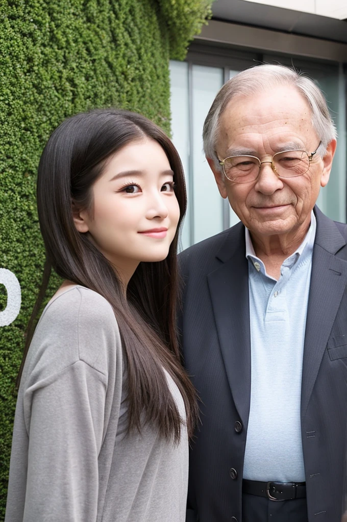 Just two persons A 70-year-old man and his 20-year-old daughter my daughter looks as young and cute as a 15-year-old idol. my daughter is short, About 155cm. Kissing a 70 year old man my daughter'Small breasts Cleavage