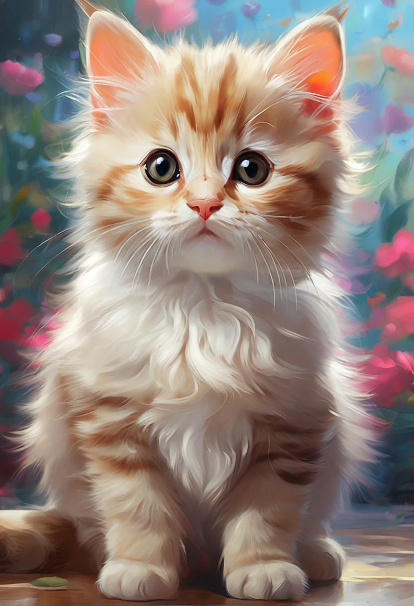 Painting style, Cute cat