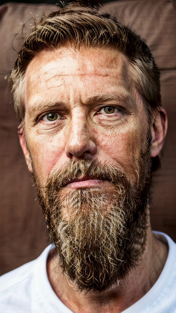 arafed man with a beard and a green shirt sitting on a couch, 4 0 years old man, 8k selfie photograph, 45 years old men, photo of a 50-year-old white man, about 3 , very very low quality picture, 5 0 years old man, selfie of a man, profile image. Sefie