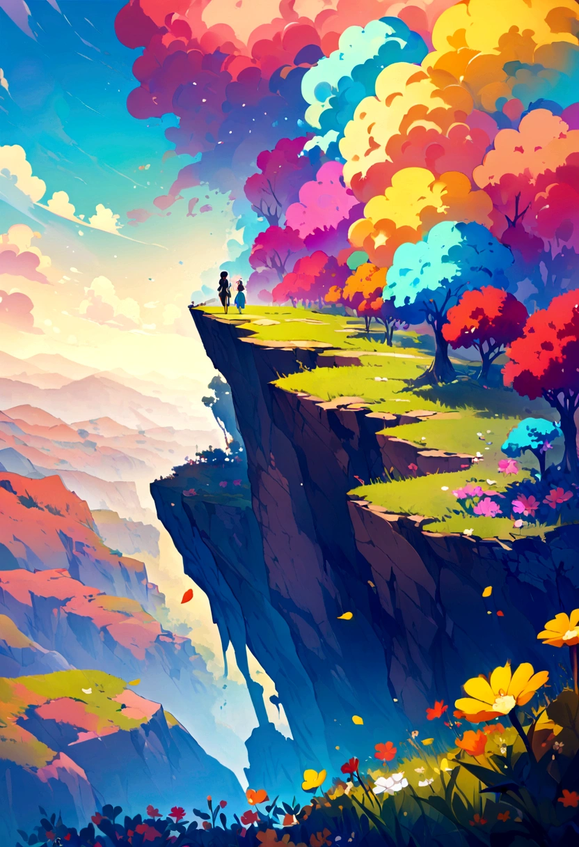 Make a character on a cliff something deep and kind of sad
