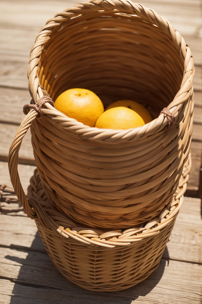 Small straw basket in front of a children&#39;s orphanage