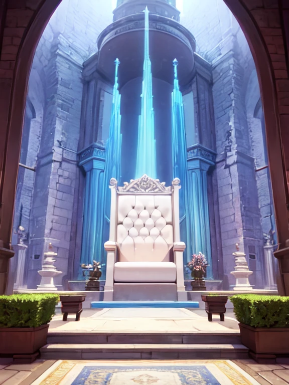a throne of power, Dorado, inside a castle in the background, Masterpiece, The best quality, Very detailed
