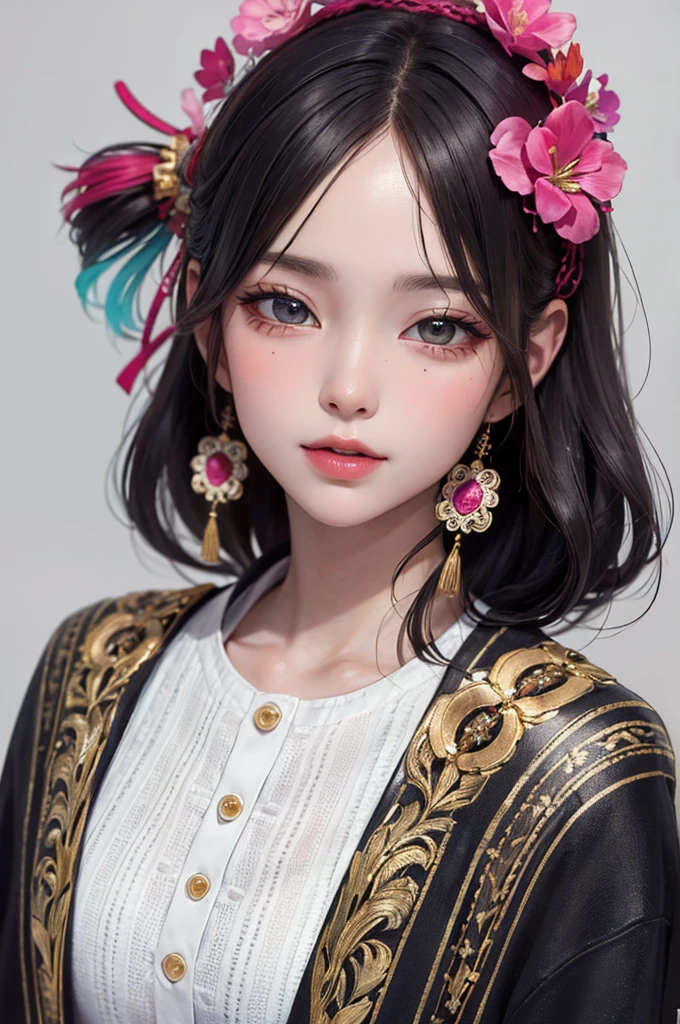 Masterpiece, Best Quality, 8K, Detailed Skin Texture, Detailed Cloth Texture, Beautiful Detail Face, Intricate Detail, Ultra Detailed, Portrait,Japanese girl、Harajuku style clothes、Neon coloured clothing