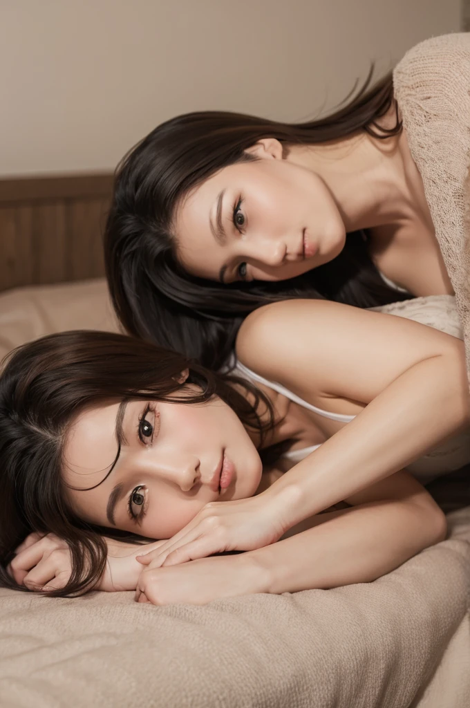 Woman lying on bed