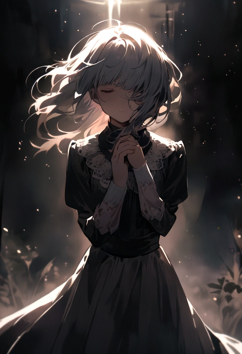 Make a character with a blurred face, it has to be sad, dark and give off a kind of philosophical vibe, man