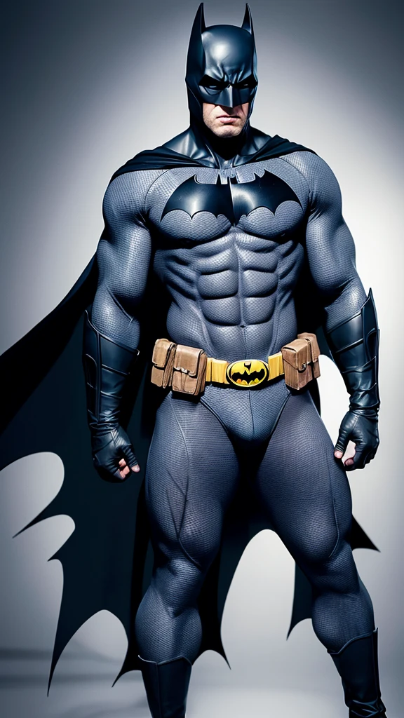 Batman without his suit touching his body