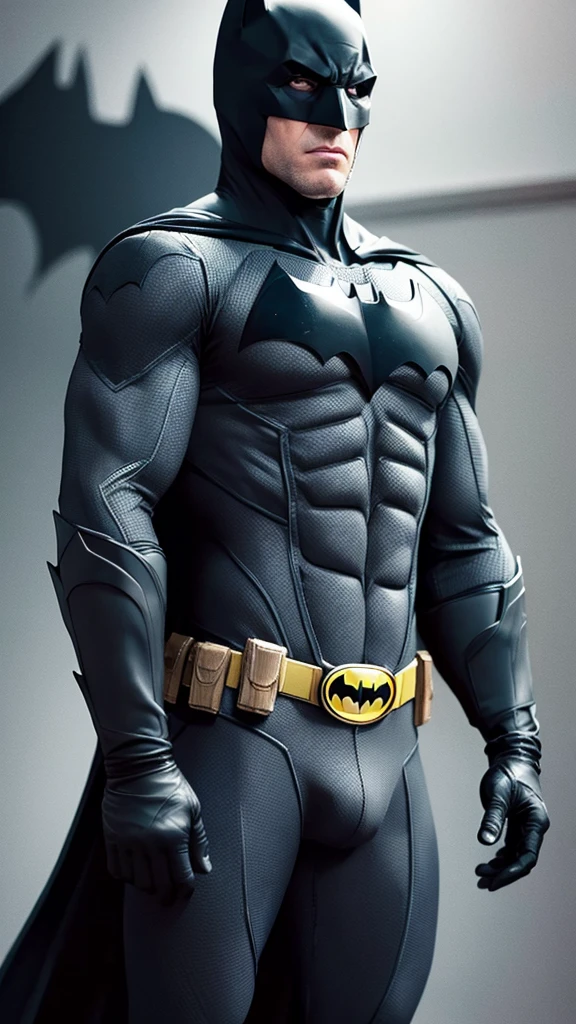 Batman without his suit touching his body