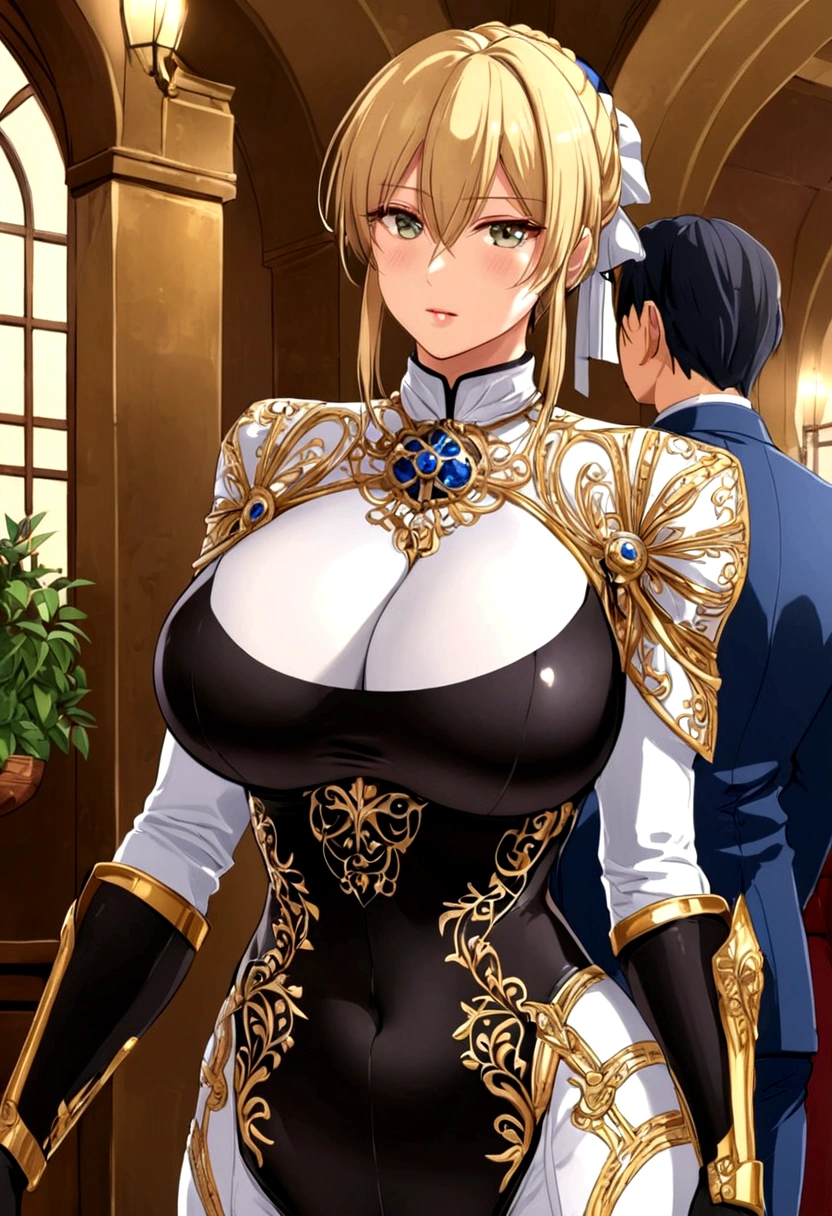 Saber big breasts Bodysuit noble outfit public