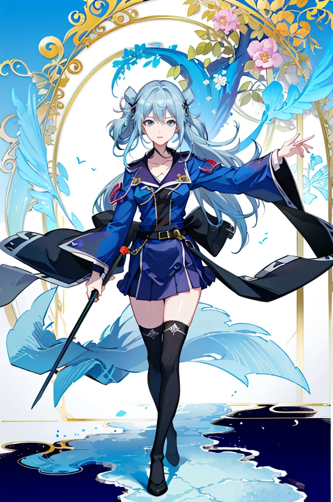((full body,whole body)),1girl, solo, outdoors, long hair, holy place, Original,(Illustration:1.1),(Best Quality),(masutepiece:1.1),(the Extremely Detailed CG Unity 8K Wallpapers:1.1), (Colorful:0.9),(mid-shot:0.95),(extremely detailed beautiful face),(Solo:1.2), (girl),(((Lori))), (Detailed beautiful eyes:1.15), (Beautiful face:1.15), (Glowing blue eyes:1.25////),(((sky blue Long Hair))),(two side up),(+perfect hand+:1.21),(Draw illustration of Japan priestess costume),(slender),(White pleated skirt),(Gothic),((black thighhighs)),(frilld),(Beautiful Slender Lolita Girl),hallowween,standing, girl,10 years old, girl,foggy place,vampire,sky blue hair,full body,whole body,((cathedral background)),(holy cathedral),((full body,whole body)),((full body,whole body)),((full body,whole body)),((full body,whole body)),