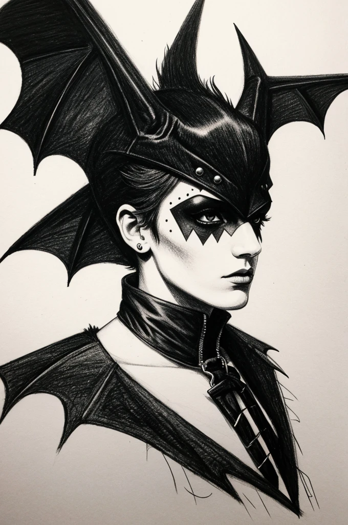 drawing of a punk bat