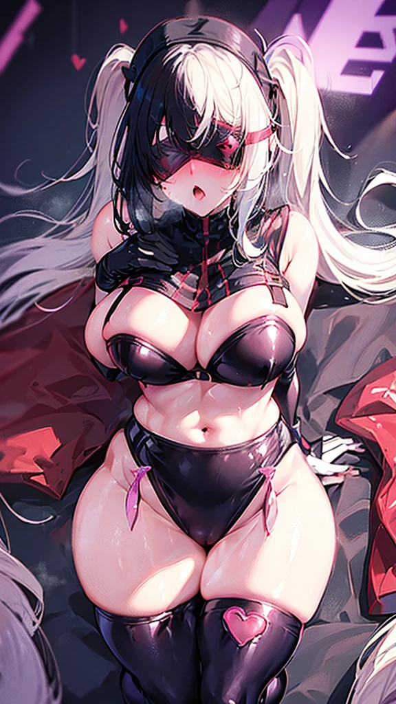 Anime girl standing on a city street wearing a leather skirt and black erotic underwear, Ilya Kuvshinov with long hair, Guviz style artwork, Anime Art Wallpapers 8K, Art Station「Pysif」Mr...... Gwitz, ピシヴArt Stationのグウィズ, Cyberpunk Anime Art Blindfold Burstingly Big Breasts
